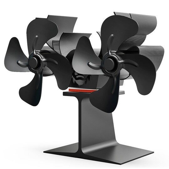 Heat Powered Wood Stove Fan Dual Motor Thermal Fan Wood Burning Heat Activated Fireplace Fan With Magnetic Stove